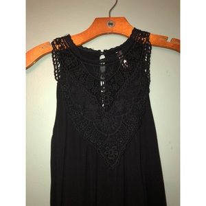 Black Lace Detail Dress